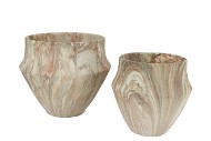 MONTY SAND POT S/2 28X24/21X21CM