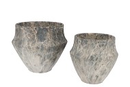 MONTY GREY POT S/2 28X24/21X21CM