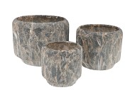 MONTY GREY POT ROUND S/3 25X20/20X17/14X14CM