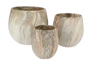 MONTY SAND POT LOW S/3 26X24/19X20/13X16CM