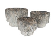 MONTY GREY POT OVAL S/3 31X23/26X20/21X16M