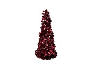 THREE TINSEL BURGUNDY RED 46CM
