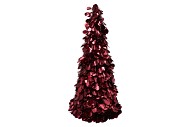 THREE TINSEL BURGUNDY RED 60CM