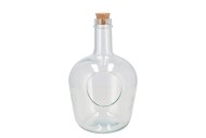 GLASS BOTTLE WITH HOLE/CORK 30X19CM