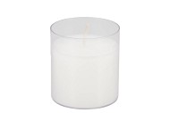 CANDLE RUSTIC PILLAR WHITE PLASTIC HOLDER 6X7CM