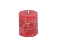 CANDLE RUSTIC PILLAR RED 7X8CM