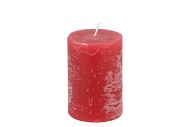 CANDLE RUSTIC PILLAR RED 7X10CM