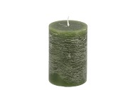 CANDLE RUSTIC PILLAR GREEN 7X10CM