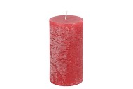 CANDLE RUSTIC PILLAR RED 7X13CM