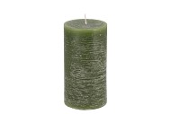 CANDLE RUSTIC PILLAR GREEN 7X13CM