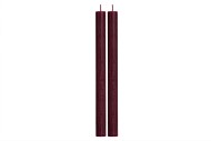 CANDLE RUSTIC DINNER BURGUNDY S/2 3X25CM