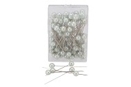 PERLES ÉPINGLES BLUE/GRIS 1CM X 6,5CM PAR 100 PIÈCES
