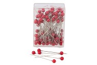 PEARL PINS DIA 0.8CM DARK RED SET OF 100