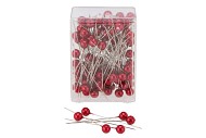 PERLES ÉPINGLES ROUGE FONCÉ 1CM X 6,5CM 100 PIÈCES
