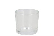 GLASS CILINDER CANDLE HOLDER HEAVY 6X6.5CM