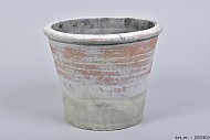 TOPF ZEMENT ALT GRAU/ROT 27X22CM