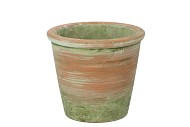 CONCRETE POT OLD GREEN/RED 16X14CM