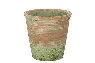 CEMENT POT OUD GROEN/ROOD 18X17CM