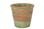 CONCRETE POT OLD GREEN/RED 20X18CM
