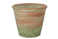 CONCRETE POT OLD GREEN/RED 24X20CM