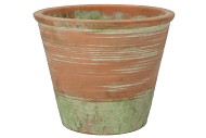 CEMENT POT OUD GROEN/ROOD 30X24CM