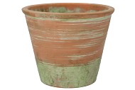CONCRETE POT OLD GREEN/RED 30X24CM