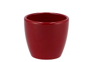 CERAMIC WINE RED SHINY POT 10X8,5CM