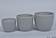 CÉRAMIQUE SET DE 3 PIÈCES GRIS 15CM