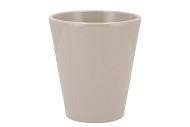 CERAMIC SHINY TAUPE POT ORCHID 15X15CM NM