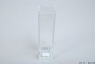 GLAS VAAS VIERKANT 21X6X6CM