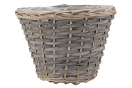 WICKER BASKET POT ROUND GREY 30X23CM