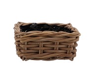 RATTAN SQUARE BOWL BASKET 20X20X9CM