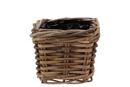 RATTAN SQUARE POT BASKET 18X18X14CM