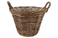ROTAN TOPF KORB RUND+GRIFF 39X30CM