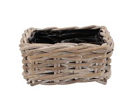 ROTAN SCHAAL WHITEWASH VIERKANT 20X20X10CM