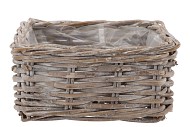 RATTAN SQUARE BOWL WHITEWASH 30X30X15CM