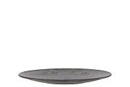 MELAMINE GREY PLATE ROUND 22X22X2CM