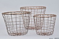 MASCHENDRAHT KORB KUPFER 28X24CM 3-TEILIG