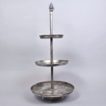 DHAKA ZILVER ETAGERE 3LAAGS 36X78CM