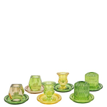 BICOLORE CANDLE H GREEN MIX ASS P/1 8,5X6,5CM