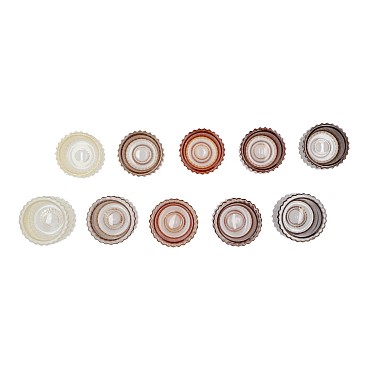 BICOLORE CANDLE H EARTHY TERRA ROUND ASS SET OF 2 5,5X7CM