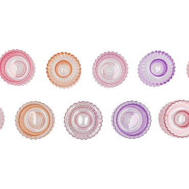 BICOLORE CANDLE H COLOR MIX ROUND ASS SET OF 2 5,5X7CM