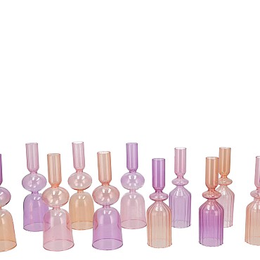 BICOLORE PRETTY PINK PILAR CANDLE H ASS 5X17CM NM