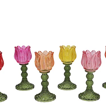 BICOLORE MULTICOLOR BLOOM T-LIGHT ASS 8X18CM