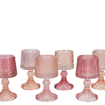 BICOLORE SWEETS PINK STRUCTURE T-LIGHT ASS 8X15CM