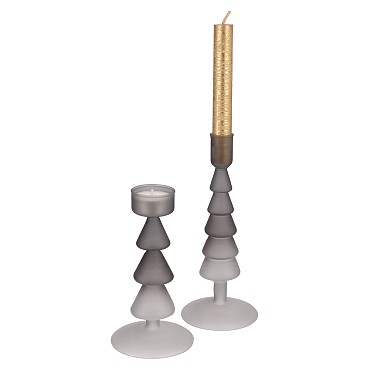 NOVA BLACK CANDLE HOLDER TRICOLOR 9X9X17CM