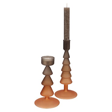 NOVA WOODS BROWN CANDLE HOLDER TRICOLOR 9X9X17CM NM