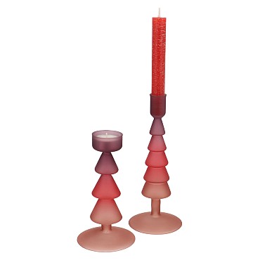 NOVA RED CANDLE HOLDER TRICOLOR 9X9X22CM NM