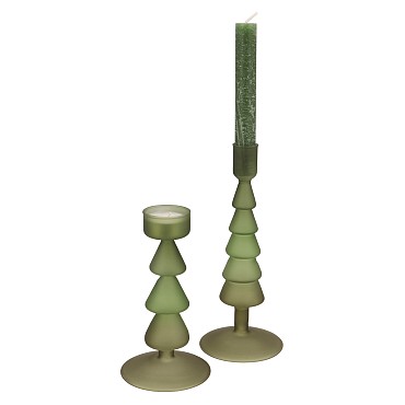 NOVA GREEN CANDLE HOLDER TRICOLOR 9X9X22CM NM