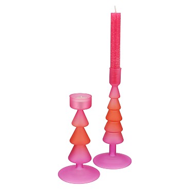 NOVA FUCHSIA CANDLE HOLDER TRICOLOR 9X9X22CM